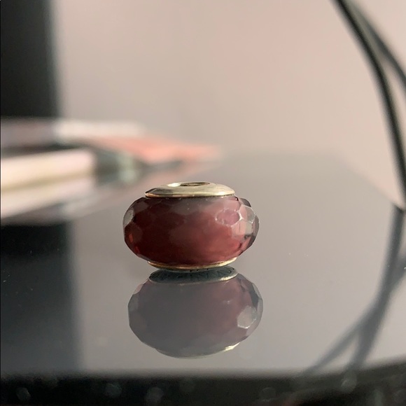 Authentic Pandora Purple Murano Glass Charm Bead - Picture 2 of 3